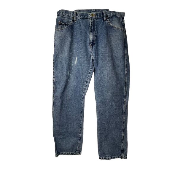 Wrangler light Blue Jeans Regular Fit size 38 x 30 pockets belt loop casual - Picture 13 of 13